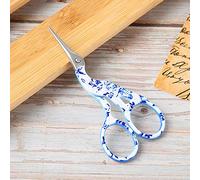 HUSHUI Tijeras de Grúa, Herramientas de Costura Retro Hechas a Mano para Bordado y Sastrería, Tijeras de Acero Inoxidable de (Color porcelana flor (azul pequeño))