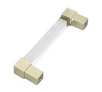 HUSHUI Tiradores de Cajones de Acrílico de Cristal, Elegantes Manijas Transparentes para Gabinetes de Cocina y Aparadores, Acrílico + Aleación de Zinc, Paquete de 2 (Distancia entre agujeros 128 oro)