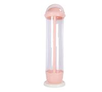 HUSHUI - Tubo de almacenamiento vertical transparente para animales de peluche con cremallera