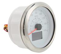 HUSHUI Velocímetro GPS de 85 Mm Pantalla LCD Duradera Resistente Al Agua para Automóviles Barcos RVs 0-160 MPH 0-240 KM/H (Blanco)
