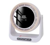 HUSHUI Ventilador de Escritorio sin Buque, Circulador de Aire USB Tranquilo con Control Remoto y Pantalla Digital, para la Cocina de la Oficina del Dormitorio (Café con leche)