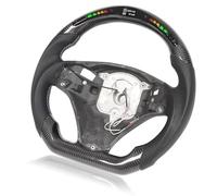 HUSHUI Volante LED de Fibra de Carbono con Indicador de para M3 E90 E92 E93 DCT 2007-2013, Diseño de Carreras de Fondo Plano para Entusiastas de los Automóviles