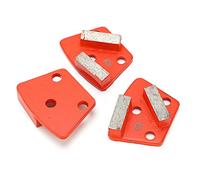 HUSHUI Zapatas de Pulido de Diamante para Hormigón, Diseño Trapezoidal, Acción de Corte Agresiva, Juego Duradero de 3 Piezas, Color Mandarina, Malla 60#