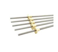 Husillo de avance Husillo trapezoidal de plomo longitud tornillo T6 acero inoxidable 304(Lead 6mm)