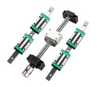 Husillo de bolas antirretroceso 2 uds HGR30 + 4 Uds HGH30CA bloque deslizante + 1 Juego de tornillo bola SFU3205 C7 con tuerca L300-500mm for máquina grabado(300mm)