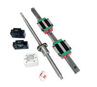 Husillo de bolas antirretroceso 200-1000mm 2 uds carril guía lineal HGR20 + 4 Uds bloque HGW20CA + tornillo de bola SFU1605 + BF12/BK12 + acoplamiento(1000mm)