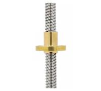 Husillo de bolas CNC de movimiento lineal 1 pieza de tornillo trapezoidal de acero inoxidable T12 de 100 mm a 550 mm con tuerca de latón(550mm)