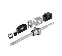 Husillo de bolas CNC de movimiento lineal SFY2525 - Husillo de bolas de 100-1000 mm, paso de 25 mm, extremo de tuerca mecanizado de alta velocidad + acoplamiento(550mm)