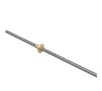 Husillo de bolas CNC de movimiento lineal Tornillo de avance T10, paso de rosca izquierda, 2mm, acero inoxidable 304, tornillo trapezoidal inverso izquierdo y tuerca inversa T10(100mm)
