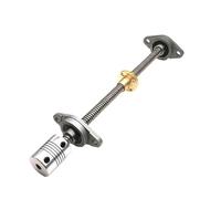 Husillo de bolas, husillo de bolas de guía lineal Juego De Tornillos T8 8 Mm + Tuerca + Acoplamiento + 2 Bloques Soporte KFL08(500mm)