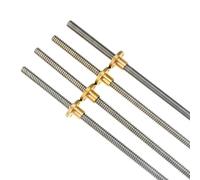 Husillo para Impresora 3D Rosca de tornillo avance T8 8 mm paso, 1, 1/2/4/8/10/12/16/20 con tuerca latón, varilla trapezoidal for impresora 3D(Pitch 2mm Lead 8mm,200mm)