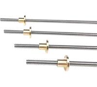 Husillo trapezoidal, Tornillo de avance trapezoidal for impresora 3D T10, 2 uds., tuerca de acero inoxidable de 150mm(Pitch 2mm Lead 12mm)