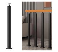 Husillos de barandilla de hierro negro ajustables con base de soporte for terrazas y balcones - Postes de balaustre de escalera de hierro forjado modernos(1,Height-60cm(23.6in))