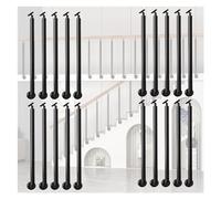 Husillos de escalera de hierro ajustables con soporte de ángulo de 270°, balaustres de cubierta con kit de tornillos para porche, interior, ático, villa, hotel (paquete de 6)