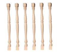 Husillos de madera, husillos de madera, 6 piezas de 13x1 pulgadas, balaustre sin terminar para bricolaje, para escaleras, pasamanos, carpintería, muebles