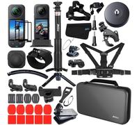 Husiway Kit de Accesorios para cámara Insta360 X5 / X4 con Funda de Transporte, Palo Selfie, trípode, Correa para el Pecho, Soportes 60I
