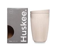 HUSKEE 12oz HuskeeCup - Taza y Tapa de café y té de cáscara de café (Color Natural)
