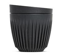 HUSKEE Tazas de café con tapas, taza de café reutilizable con aletas únicas para espresso, capuchino, americano, moca, tazas de café aisladas y portátiles hechas con cáscaras de café reutilizadas