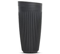HUSKEE Tazas de café con tapas, taza de café reutilizable con aletas únicas para espresso, capuchino, americano, moca, tazas de café aisladas y portátiles hechas con cáscaras de café reutilizadas