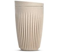 HUSKEE Tazas de café con tapas, taza de café reutilizable con aletas únicas para espresso, capuchino, americano, moca, tazas de café aisladas y portátiles hechas con cáscaras de café reutilizadas