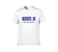 Husker du - Camiseta unisex de algodón con cuello redondo para hombre, color blanco, Negro, L