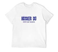 Husker Du Round Crew Neck - Camiseta de manga corta, unisex, color blanco, Blanco, XXL