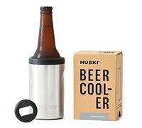 Huski | Enfriador de cerveza 2.0. Soporte para latas y botellas de primera calidad. Acero inoxidable de grado marino con triple aislamiento. Abridor desmontable 3 en 1. Funciona como vaso. Inoxidable