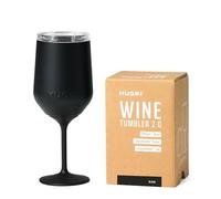 Huski Vaso de vino 2.0 | NUEVO | Copa de vino de acero inoxidable premium con tapa | Vaya con o sin tallo con tallo desmontable | Vaso con triple aislamiento | Capacidad de 355 ml (Negro)