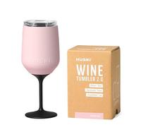 Huski Vaso de vino 2.0 | NUEVO | Copa de vino de acero inoxidable premium con tapa | Vaya con o sin tallo con tallo desmontable | Vaso con triple aislamiento | Capacidad de 355ml (Rosa Polvo)