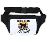 Huskies are My Spirit - Riñonera con diseño de perro, color blanco, White, Talla única