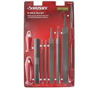 Husky 22105HD 8 Pack of Assorted Files with Interchangeable Plastic Handles for Wood and Metalworking (Metal Brush Not Included)