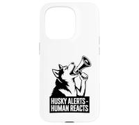 Husky Alerta Humano reacciona Divertido dueño de Perro Husky Carcasa para iPhone 15 Pro