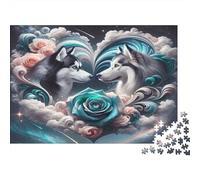 Husky Amor Arte 1000 Piezas Cartón Resistente Rompecabezas Premium Amantes De La Familia Alivio del Estrés Regalos Paquete De Valor 38x26cm/1000pcs