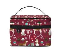 Husky Bastones de Caramelo Medias Vacaciones Perro Ruby, Bolsa de Maquillaje Bolsa de cosméticos Bolsa de artículos de tocador de Viaje portátil Estuche para lápices Bolsa de artículos de tocador