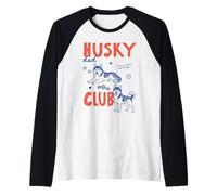 Husky Dad Club Siberian Husky Dog Owner Dog Dad Fathers Day Camiseta Manga Raglan