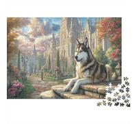 Husky del Reino Encantado Juego De Puzzle 70x50cm/1000pcs, - Antistrés para Adultos Y Niños, Educativo Y Creativo, Regalo De Decoración Hogareña
