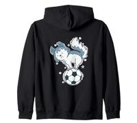 Husky Dog ama el fútbol Sudadera con Capucha