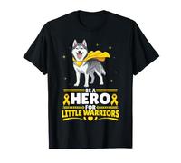 Husky Dog Be A Hero For Little Warriors Cáncer Infantil Camiseta