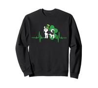 Husky Dog Heartbeat Leprechaun Hat Shamrock St Patricks Day Sudadera