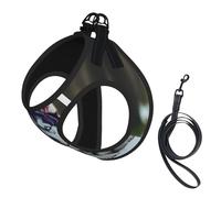 Husky Dog Print - Juego de arnés y correa de malla suave para perro, cachorro, gato, chaleco acolchado cómodo sin tirones