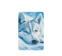 Husky Dog Resting In The Snow - Ambientadores para coche, 4 unidades, tarjetas perfumadas colgantes, tarjetas perfumadas para coche, tabletas de aromaterapia
