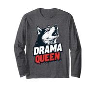 Husky Drama Queen - Divertido diseño de Retrato de Perros Manga Larga