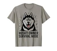 Husky Dueño Modo de Supervivencia Amante de Perros Camiseta
