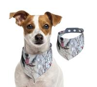 Husky en Invierno,Pañuelos de algodón para Perros, Bufandas Ajustables para Mascotas,M