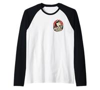 Husky Express North Pole Freight Retro Trineo Perro Camiseta Manga Raglan