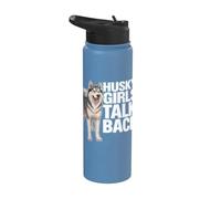 Husky Girls Talk Back, divertido perro husky siberiano Stainless Steel Insulated Water Bottle