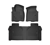 Husky Liners 94021 Black Weatherbeater Front & 2nd Seat Floor Mats Fits 2019 Chevrolet Silverado/GMC Sierra 1500 Crew Cab - with Carpeted Factory Storage Box