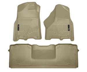 Husky Liners - 99043 se Adapta a Dodge Ram 2500/3500 Mega Cab 2010-18 Weatherbeater tapetes para Piso Delantero y Segundo Asiento, Color marrón