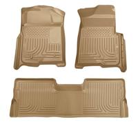 Husky Liners Custom Fit Front and Second Seat Floor Liner Set for Select Ford F-150 Models (Tan) by Husky Liners