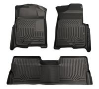 Husky Liners Custom Fit Frontal y Segundo Asiento Maletero para Suelo para Seleccionar Modelos de Ford F-250/F-350 (Negro) por Husky Liners
